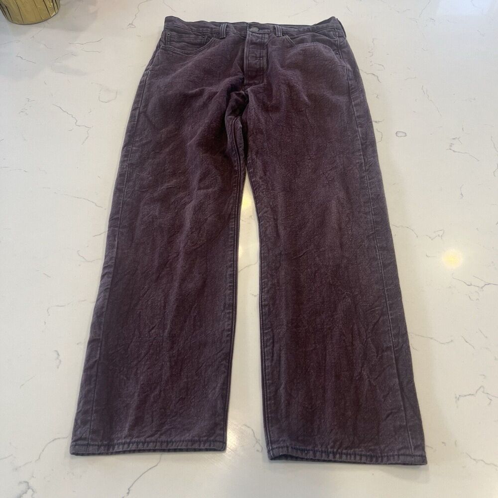 Levi’s 501 Baggy 90’s Style Maroon Made In Mexico 34x30 Manufacture Date Of 8/14